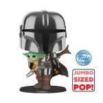 Funko Pop! Jumbo Star Wars: The Mandalorian - The Mandalorian With Din Grogu (The Child) (Baby Yoda) - Metallic #380
