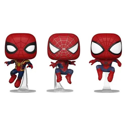 FU68364.jpg Funko Pop! Super Heroes: Marvel - Spider-Man No Way Home - Leaping Spider-Man 3-Pack (Exclusive) - Image 1