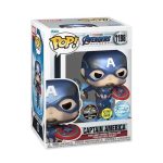 Funko Pop! Super Heroes: Marvel - Avengers Endgame - Captain America with Broken Shield & Mjolnir (Glow in the Dark) (Metallic) (Exclusive) #1198 - Image 2