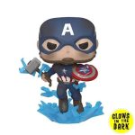 Funko Pop! Super Heroes: Marvel - Avengers Endgame - Captain America with Broken Shield & Mjolnir (Glow in the Dark) (Metallic) (Exclusive) #1198 - Image 3