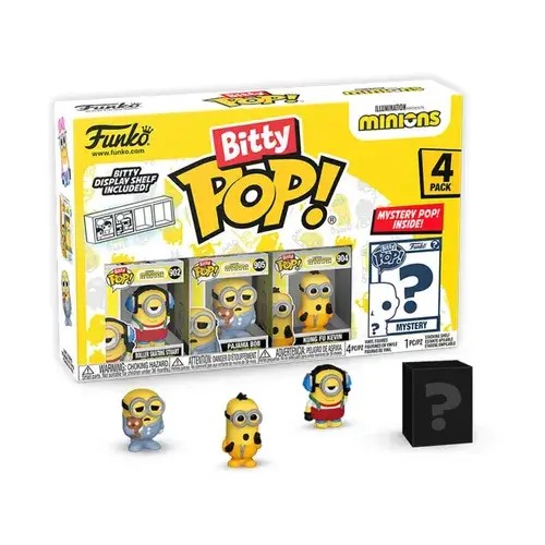 FU73037.jpg Funko Bitty Pop! Cartoon Animation: Minions - Roller Skating Stuart 4-Pack - Image 1