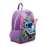 Funko Loungefly! Leather Cartoon Animation: Disney - Lilo & Stitch - Stitch & Scrump Reading Book Mini Backpack - Image 2