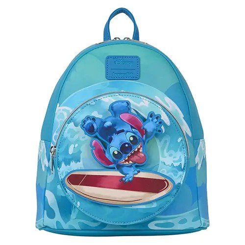 LF-WDBK4071.jpg Funko Loungefly Cartoon Animation: Disney - Lilo & Stitch - Stitch Spinning Surfer Mini Bacpack - Image 1